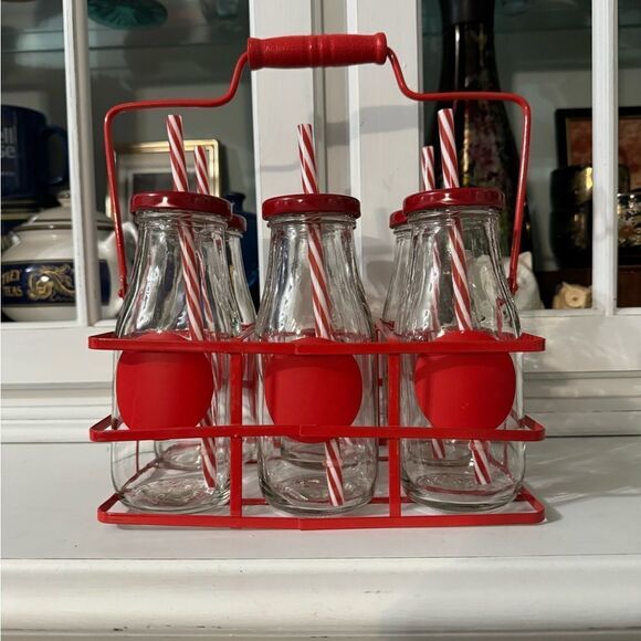 Customizable Drink Bottles with Carrier Set of Six - Picture 3 of 3
